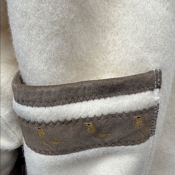 Vintage NOS Eagle Création Nord-Est Wool and Suede hand painted Women's Coat - Picture 2 of 9